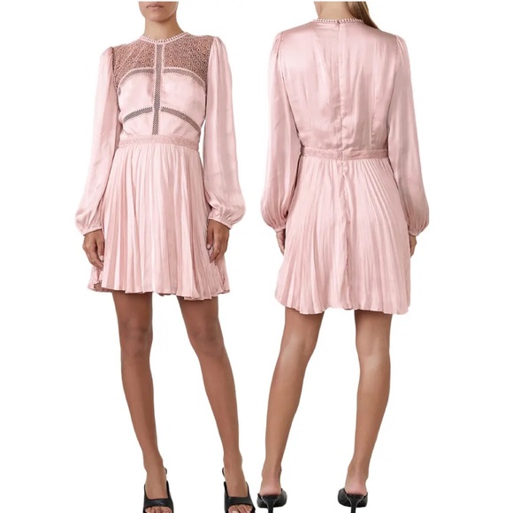 NWT BARDOT Olivia Crochet Lace & Satin Minidress XL 12 - Picture 7 of 9